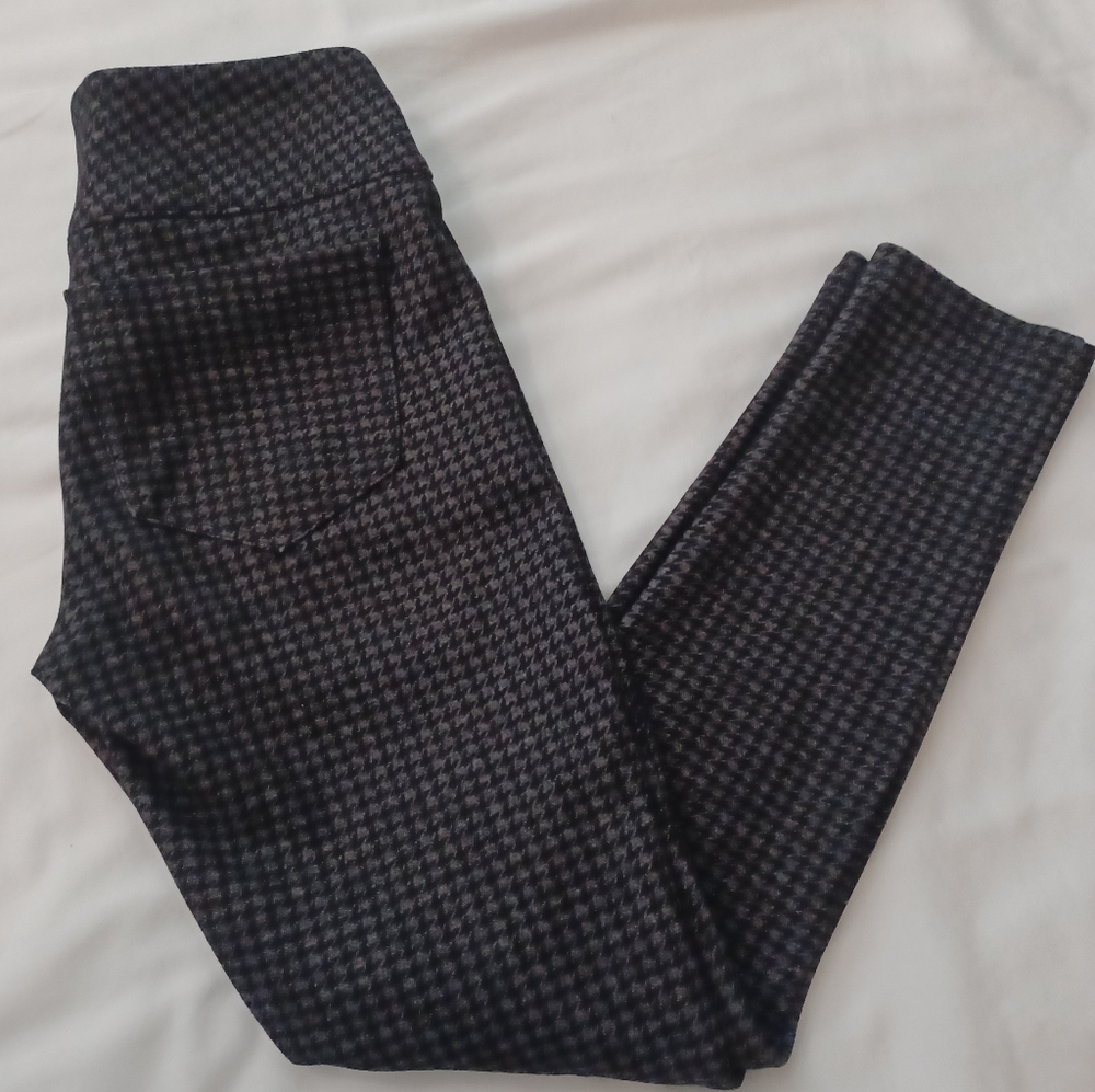 MUDD FLX POINTE "S" High Rise Pointe Leggings Gray/Black Houndstooth Pre-Owned